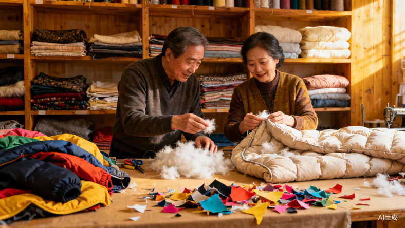 一床羽绒被省下2000元?杭州夫妻小店爆改旧衣成新被,经常忙到半夜